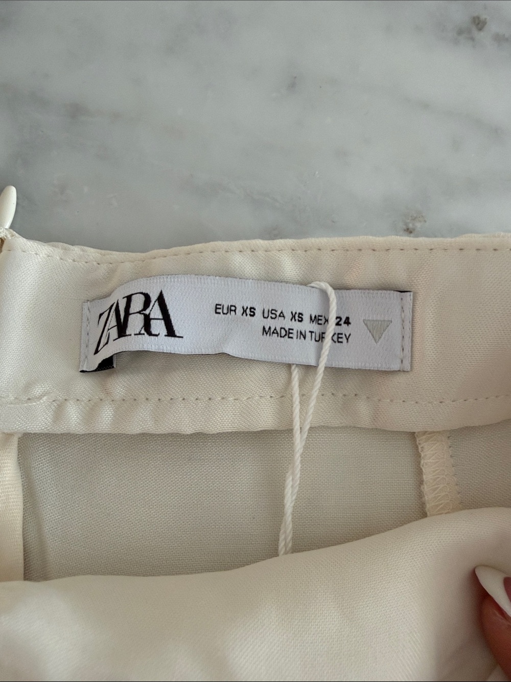 Zara Cream Satin Like Twist-Front Maxi Skirt - Picture 3 of 8